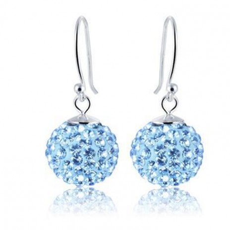 925 silver shambhala diamond crystal ball full of diamond earrings Korean silver jewelry earrings