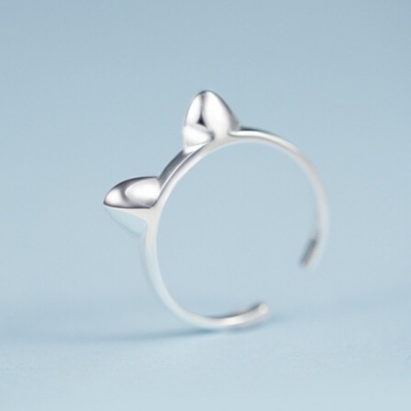 Genuine S925 Silver Beautiful Fresh and Lovely Small Opening Orecchiette Ring Hypoallergenic Ring