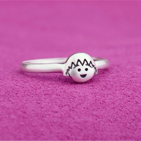 Factory direct wholesale 925 sterling silver cute and lovely Chibi Maruko-chan tail ring