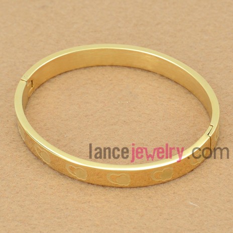 Stainless Steel Golden Bangle,Love Style