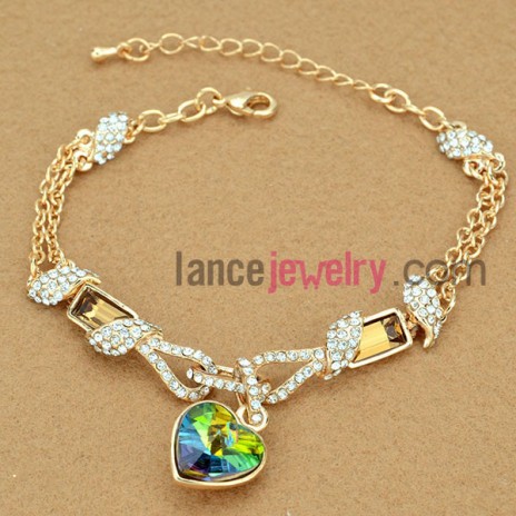 Colorful crystal decorated bracelet
