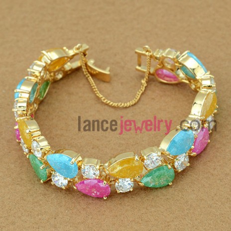 Unique colorful zirconia beads decorated bracelet