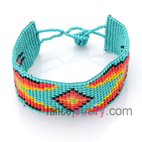 Fashion mix color plastic beading bracelet