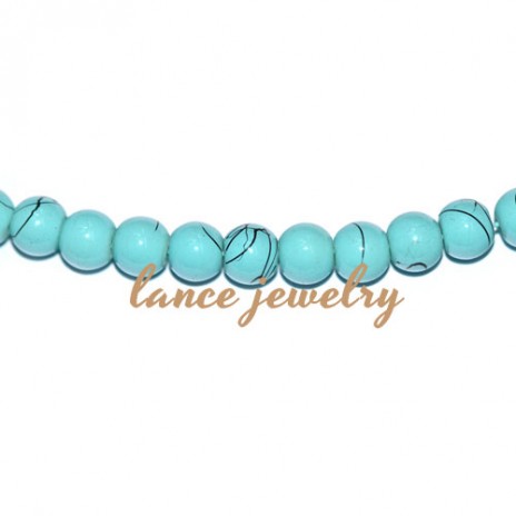 Lovely 4mm round light blue glass beads,around 200pcs for one strand