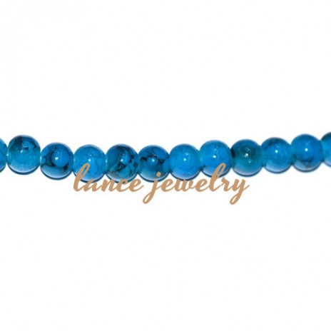 Lovely 4mm round dark blue glass beads,around 200pcs for one strand