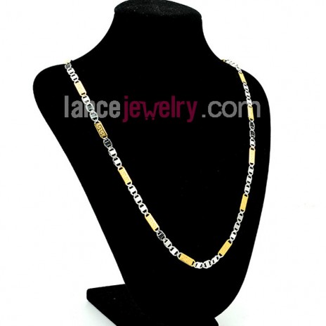 Two Tone Stainless Steel Necklace and Bracelet set