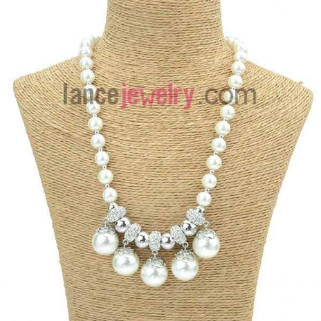 Nice platic imitation pearl beads deocrated sweater chain