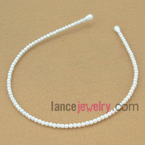 Exquisite brass & small imitation pearl hair band
