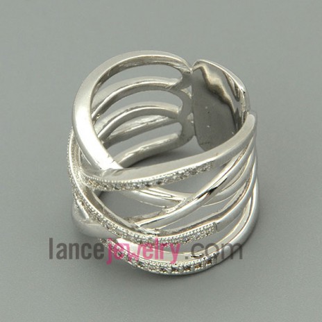 Fashion zirconia decorated alloy rings