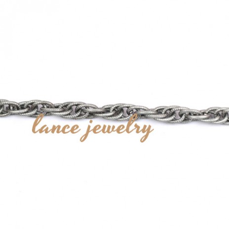 Hot Selling Gold/White-Plate Rough Engraved Link Chain 