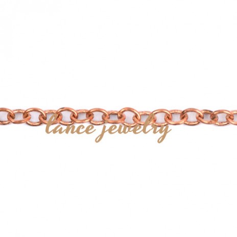 Middle sized loop link copper chain with white or gold color