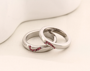 Factory Wholesale Korean Lovers' Rings Micro Pave Diamond Ring