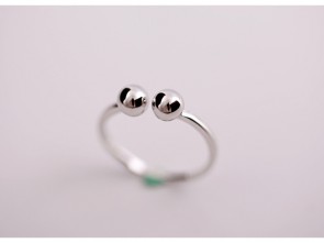 925 Sterling Silver Individual Fashionable Easy-matching Ring Balls Opening Ring