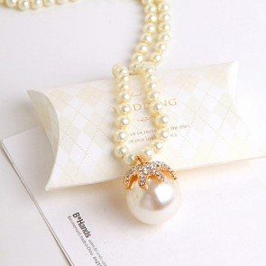 Fashionable High Quality Pearl Super Long Female Sweater Chain
