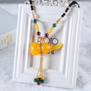 Yiwu Factory Direct Wholesale New Style Ethnic Long Paragraph Beeswax Sweater Chain Necklace