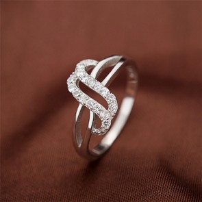 Original qulaity goods 925 sterling silver micro pave diamond beauty ring