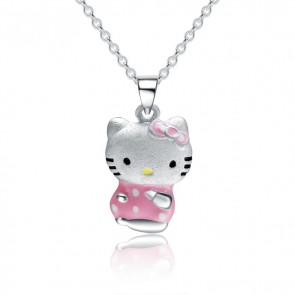 Yiwu Factory Wholesale 925 Sterling Silver Small Fresh Cute And Lovely Hello Kitty Pendant Necklace