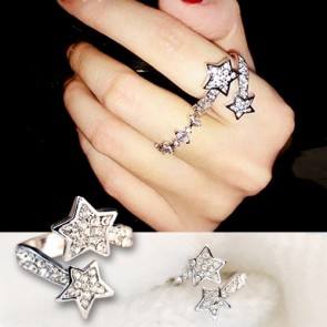 Korean Fashion Three-piece Metal Blade Joint Ring the Influx of People Female Decorative Jewelry Wholesale
