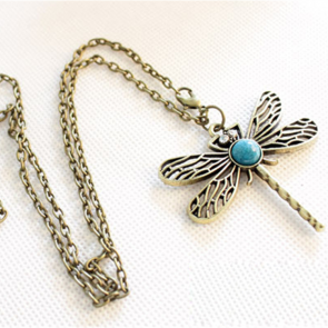 European And American Style Jewelry Retro Hollow Dragonfly Sweater Chain Necklace