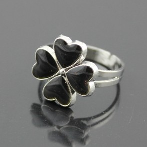 Korean Style Opening Ring Clover Temperature Sensing And Color Changing Ring