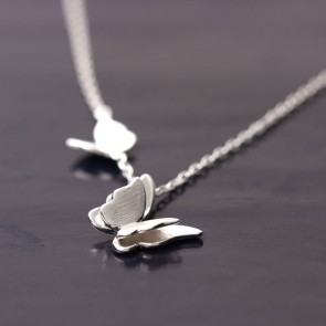 New 925 Sterling Silver Jewelry Simple Drawing Butterfly Necklace