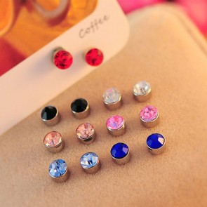 Unisex Zircon Diamond Earrings Suction Magnet without Pierced Ears Flash Diamond Earrings