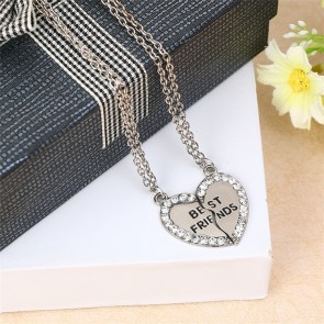 Korean New Style Jewelry Men And Women Heart To Heart Pendant Necklace