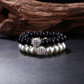 Yiwu Factory Wholesale Easy-matching Elastic Line Pearl Ball Bracelet