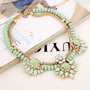 Trade of the Original Single Personality Exaggerated Gem Flower Beaded Necklace