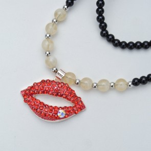 Red Mouth Sexy American Style Sweater Lady Necklaces