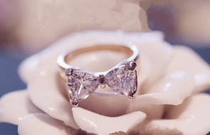 Zircon Bowknot Ring Crystal Retro Fashionable Women Ring