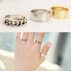 Korea Jewelry Wholesale Fashion Combination Tail Ring Opening Leaves Joint Ring