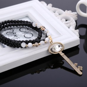 Korean Jewelry Wild Diamond Pendant Necklace Decorative Key Long Sweater Chain Fashion Accessories