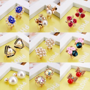 Beautiful Flowers Alloy Factory Direct Sale Gold Plated Earrings 