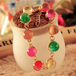 Yiwu Factory Direct Wholesale Colorful Sweet Candy Colors Crystal Beads Bracelet
