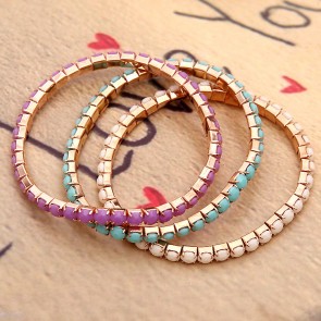 Korean Fashionable Jewelry Candy Colored Beads Diamond Stretch Elastic Bracelet