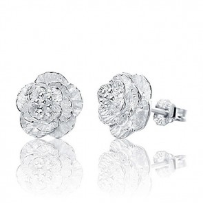 925 Sterling Silver Stud Romantic Graceful The Love Of Sakura Female Earrings