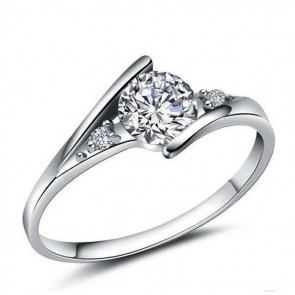 Factory Direct Wholesale 925 Sterling Silver Korean Style Fashionable Rhinestone Ring