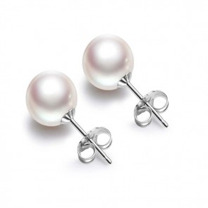 925 sterling silver Korean fashinable style round mother pearl female earrings