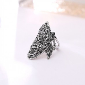 Factory Wholsesale Creative Paragraph Sterling Silver Rings Retro Imitation Thai Silver Butterfly Ring