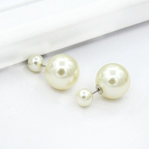 South Korean High-end Fashion Pearl Earrings Wholesale Korean Double-sided Size Pearl Earrings