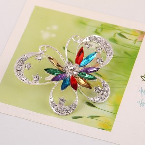 European and American Fashion Exaggerated Personality Gem Diamond Butterfly Brooch