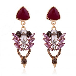 European and American Fashion Exaggerated Personality Gem Earrings