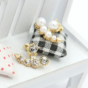 Asymmetric Flash Pearl Earrings Diamond Ear Jewelry Wholesale Korea Diamond Earrings