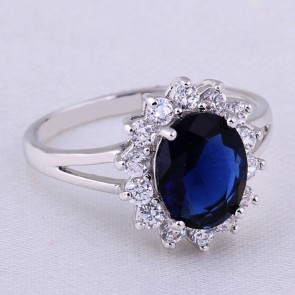 European and American Individual Ring AAA Zircon Ring Fashionable Sapphire Female Ring