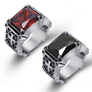 Men's Rings Ruby Ring Finger Ring Gothic Cross Nightclub Fashionable Ring