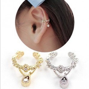 Earhook Flash Diamond Snowflake Without Pierced Ear Clip Grant Stud Earring