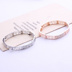 Korean Fashion Bracelet Diamond Bracelet 18K Gold-plated Silver Bracelet Simple Atmospheric Color Full Diamond Bracelet