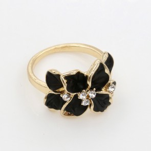 Foreign Trade Explosion Models Retro Ring Gardenia Crystal Oil Painting Finger Ring
