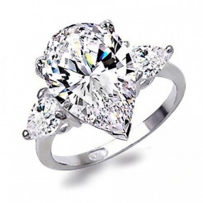 Europe Hot Selling Pear Shaped Engagement Ring High-grade Zircon Ring